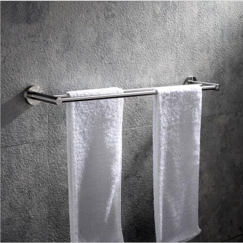 Double Towel Bar Robe Hook Toilet Paper Holder Wall Mount Stainless Steel