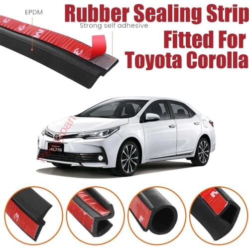 Door Seal Strip Kit Self Adhesive Window Engine Cover Soundproof Rubber Weather Draft Wind Noise Reduction For Toyota Corolla