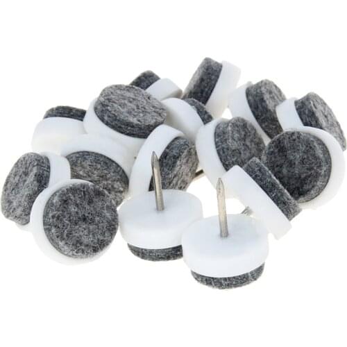 MroMax Hot Round Felt Foot Nails CB-14 Plastic+Metal Brown 20/22/24mm Felt Nails Total Height 24mm Cap Height 9mm 16/26/36/46pcs