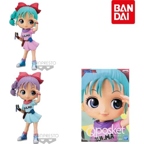 BANDAI Dragon Ball 13cm Qposket Bulma Junior Q version doll Figures PVC Toys Model Anime Figura Collect Doll