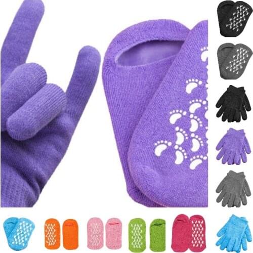 Reusable SPA Gel Socks Gloves Moisturizing Whitening Exfoliating Smooth Hands Mask One Pair Foot Care Tool