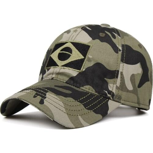 2020 New Embroidered Brazilian Flag Men Military Hats Camouflage Cotton Dad Baseball Cap Hats Unisex Snapback hat