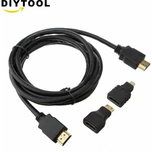 New 3 in 1 HD HDMI to Mini/Micro HDMI Adapter Cable Set High Speed Accessory