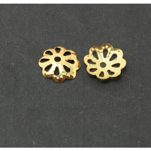 Approx 30pcs/lot Gold Flower Beads Cap 9mm for Jewelry Making DIY Accessories FDA006-19