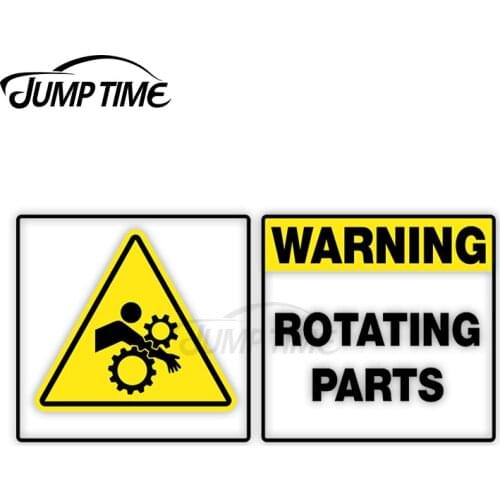 Jump Time 13cm x 8cm Car Sticker Warning Rotating Parts Car Decals Warning Windshield Laptop Wiper Waterproof Vinyl Decor