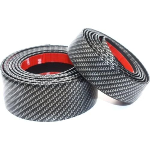 Carbon Fiber Rubber Moulding Strip Soft Black Trim Bumper Strip DIY Door Sill Protector Edge Guard Car Stickers Car Styling 1M