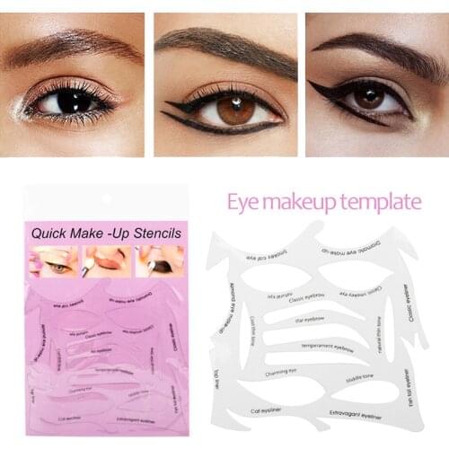 Eye Makeup Template Eye Shadow Eyeliner Makeup Tool Cat Eye Card Women Cat Line Pro Eyeliner Stencils Template Shaper Model