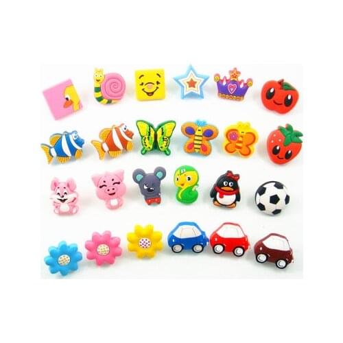 Cute Children Kids Soft Gum Bedroom Furniture Drawer Handles kitchen Cabinet Knob Wardrobe Cupboard Door Handle 24 models