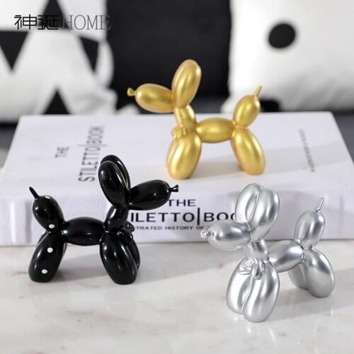 Nordic Resin Dog Crafts balloon dog sculpture home decoration Modern living room Bedroom desktop animal Figurne Ornament gifts