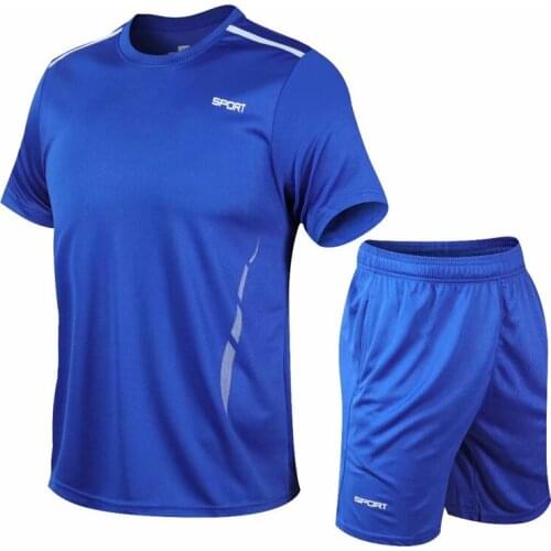 Running Tracksuit Elastic Sportswear Men Football Basketball Tennis Sports Sets Fitness GYM Workout Short Sleeve Clothing