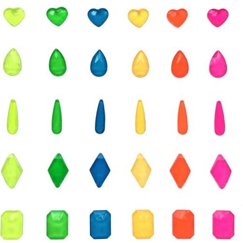 New sale Mixed color flat florescent Nail art Rhinestone Crystals 30/100Pcs for DIY Nail art decoration