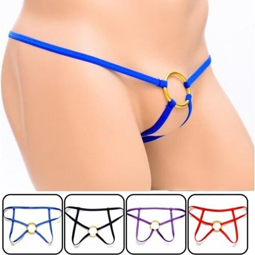 5cm Ring Open Crotch Sexy Mens Gay Underwear hollow out Penis Cock Erotic G Strings Tanga T Back Panties Jockstraps Lingerie