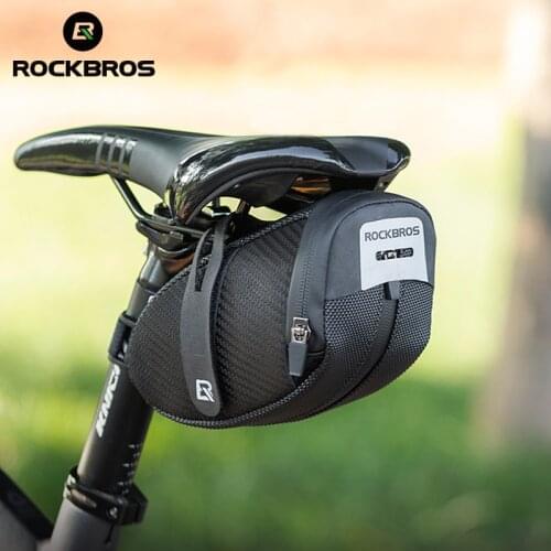 ROCKBROS Water Repellent Bicycle Saddle Bag Hidden Space Large Cycling Panniers MTB Bike Rear Tool Bag Reflective Bike Accessori