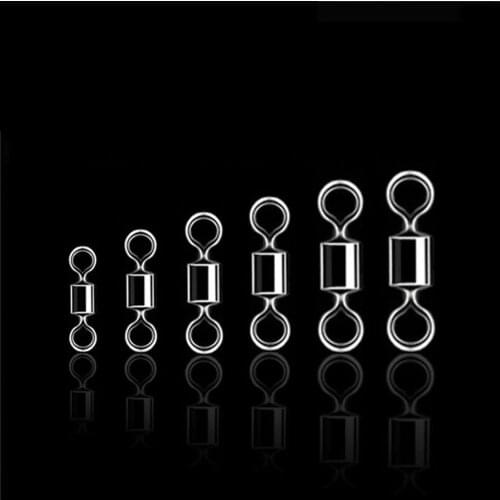 WALK FISH 50PCS/Lot Ball Bearing rolling Swivel Solid Rings Fishing Connector Ocean Boat Fishing Hooks