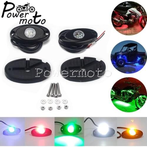 2Pcs Motorcycle 12V 24V LED Single Lamp Rock Light Running Light For Harley Touring Cruiser Honda Yamaha Suzuki BMW Sport Bikes