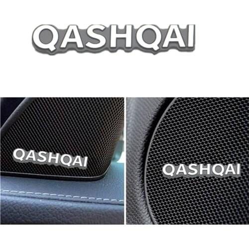 4pcs/set fit for Nissan QASHQAI J10 J11 Murano X-trail Teana speaker aluminum 3D sticker car stereo Stickers auto Accessories
