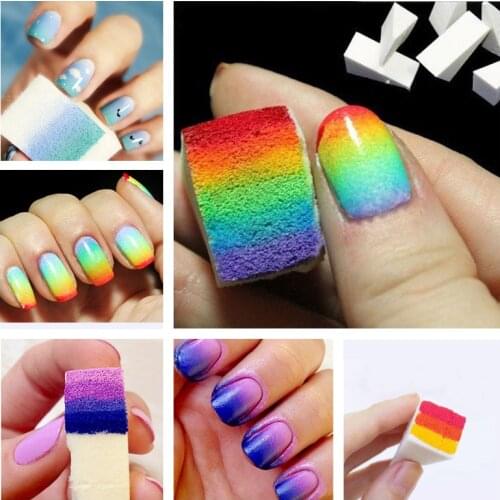 4pcs Drop Shipping 2018 Hot Sponge Manicure Brush Nail Art Sponges Stamping Polish Template Transfer Manicure DIY Tool Nail Tool