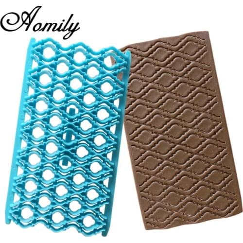 Aomily Artistic Curve Shaped Road Cake Chocolate Fondant Mold Plastic Printing Biscuits Cookies Decoration Embosser Paste Cutter