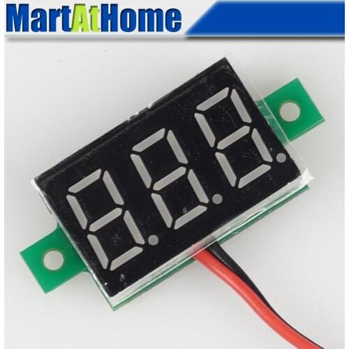 Argedo Free Shipping 2pcs Digital Voltmeter Volt Panel Meter DC 2.5~30V 2-wires Reversal Protection Red #BV182 @CF