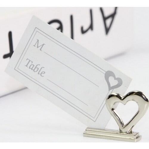 Free Shipping 20pcs/lot Hollow Out Heart-shape Holder For Place Card/ Name Card In Party Decoration