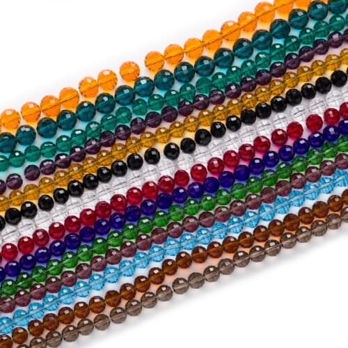 50 Piece Crystal Glass 96 Cut Faceted Spacer Beads Jewelry Making For Handmade Bracelet Necklaces DIY 6-10mm