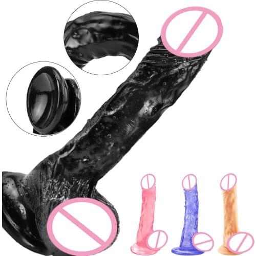 Sex shop Soft Real Large Phallus Jelly Penis Long Dick Super Thick Realistic Dildo Suction Cup Dildo Lesbian Sex toys for Women