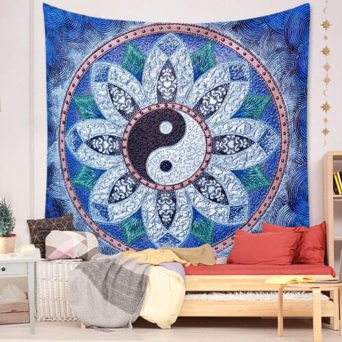 Geometry Mandala pattern Tapestry Wall Hanging Dorm Decor Art Wall Tapestry Hippie Wall Carpet Psychedelic Tapestry 95x73cm