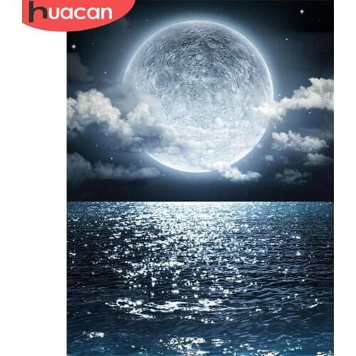 HUACAN Diamond Painting Moon Full Drill 5D DIY New Arrival Diamond Embroidery Cross Stitch Handicraft Home Decor