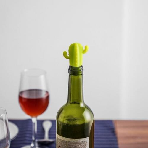 Cactus Shape Wine Stopper Kitchen Utensils Silicone Stopper For Bottle Sealing Fresh Household Kitchen Accessories Dropshipping