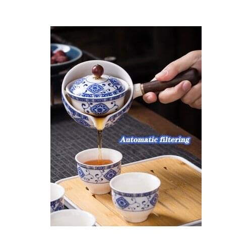 Ceramic Teapot With Wooden Handle Side-handle Pot Household Kung Fu Oolong Filter Tea Maker Creative Black Pottery Teaware