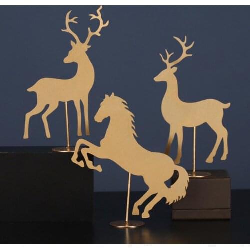 Animal Design Nordic Style Wrought Iron Ornaments Home TV Cabinet Decor Model