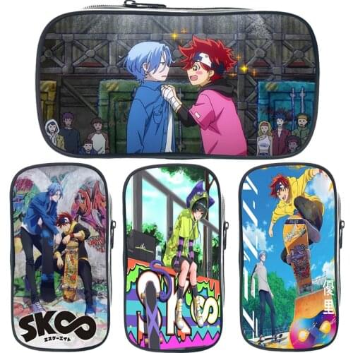 Cool SK8 The Infinity Pencil Bag Students Anime Pencil Case Boys Stationery Pouch Girls SK8 Makeup Bags Children Pencil Holder