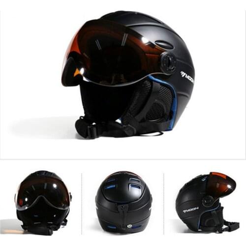 MOON Skateboard Skis Helmet Integrally-Molded Goggles Skiing Helmet Men Women Adult Outdoor Sports Snowboarding Helmet M/L/XL