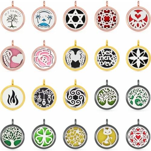 Trendy New Perfume locket gold/rose gold/black 30mm Floating Locket Aromatherapy essential oil Diffuser locket fit necklace