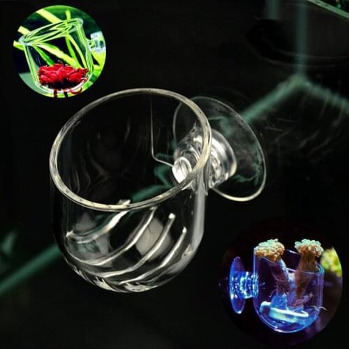 Aquarium Mini Acrylic Red Worm Fish Food Feeding Cup Fish Tank Decoration Water Grass Plant Coral Anemone Landscaping Pot