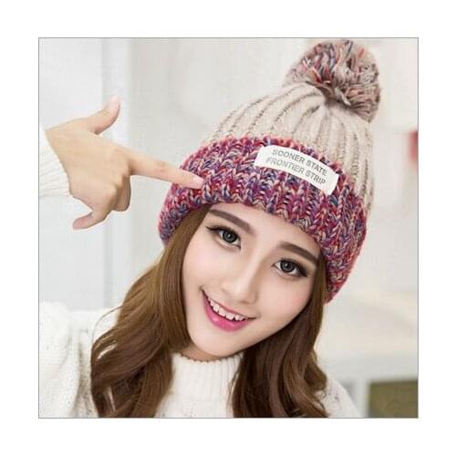 Fashion 2015 Autumn And Winter Hat Hot Selling The Knitting Ball Wool Cap Beanie Casual Cap For Women Free Shopping