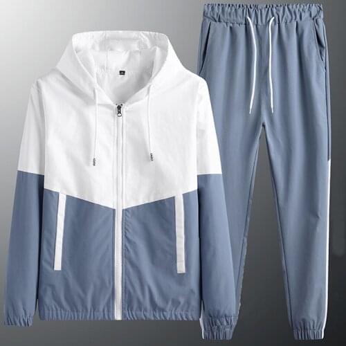 EAEOVNI Men Tracksuit Spring Autumn Sportswear 2 Piece Sets Men Sports Suit Hoodie+Pant Sweatsuit Male Outfits Jogger Sets