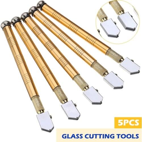 New 5pcs/set Roller Glass Knife Carbide Alloy Glass Cutter Tool For Mirror Ceramic Tile Floor Cutting Hand Tool
