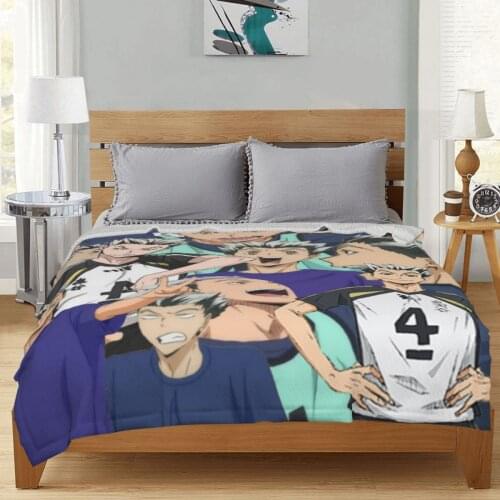 Japanese volleyball teenager cartoon blanket soft and warm coral plush plush carpet sofa bed over-knee blanket winter bed sheet