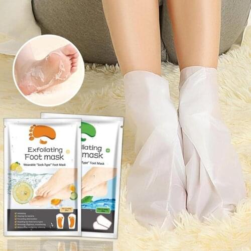 FX 1Bag=2pcs Exfoliating Foot Mask Socks Pedicure Socks For Feet Peeling Foot Mask Health Care Skin Care Feet Dead Skin Removal