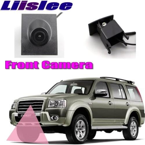 LiisLee Car Front Camera Front Grille Logo CAM For Ford Everest 2006-2018 Blind Spot DIY Manually Control Channel Front Camera