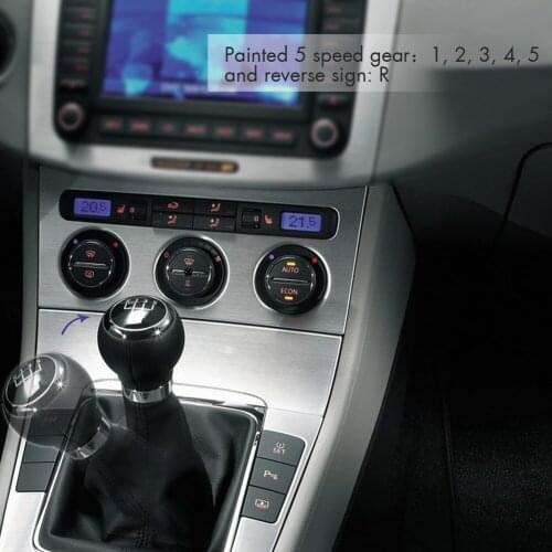 5 Speed Gear Shift Knob Stick Boot Gaiter Frame for VW Passat B6 Black