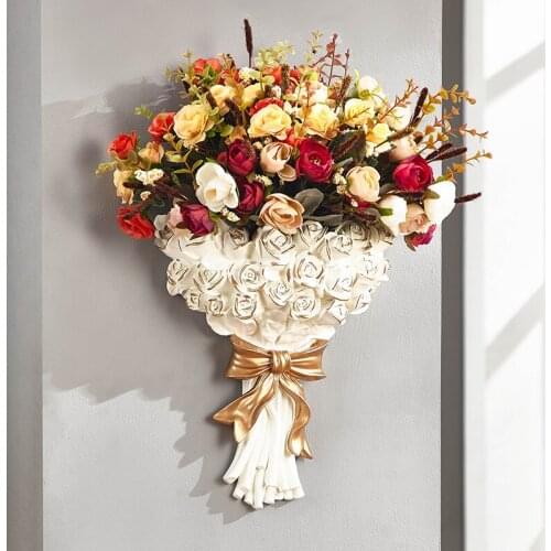Nordic White Wall Hanging Vase Decoration Luxury Large Vase Flowerpot Modern Home Living Room Flower Arrangement Wall Decoration