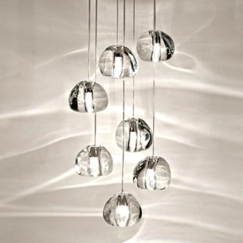 Glass LED Pendant Stair Lights Living room Cafe Bedroom Lighting lampara colgante cocina Fixtures Nordic Loft Hanging Lamp