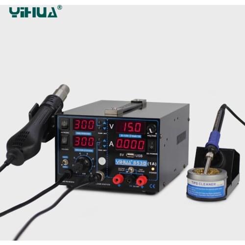 High Power YIHUA 853D 1A USB Soldering Station With Power Supply Soldering Station Hot Air For Welding Free shipping