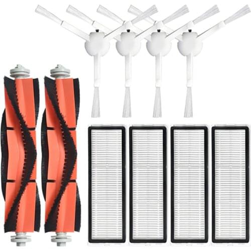 10 Pcs Main Brush Side Brushes Filters for Xiaomi Mijia 1C STYTJ01ZHM Robot Vacuum Cleaner Parts Accessories