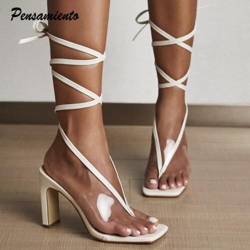Runway style Summer Women Sandals Sexy narrow band Ankle cross-tied Gladiator sandals Fashion V-neck designer High heels Shoes