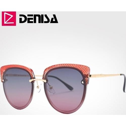 DENISA Cateye Sunglasses Polarized Sunglasses Women 2019 UV400 Protection Retro Driving Glasses Gradient Shades For Women G29917