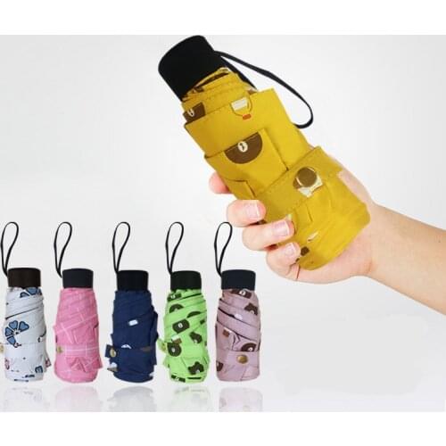 Female Parasol Umbrella Pocket Mini Umbrella Rain Women Windproof Durable 5 Folding Sun Umbrellas Portable Sunscreen
