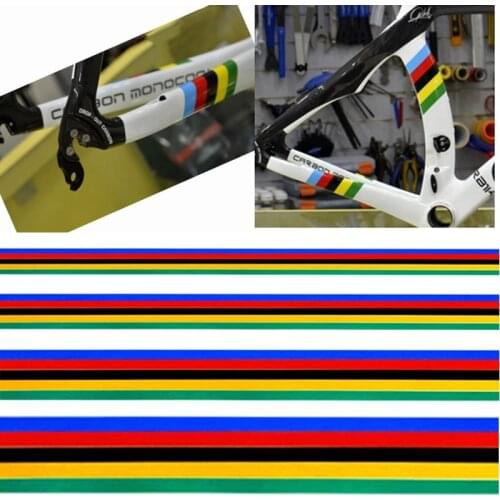 1Set Reflective Cycling Frame Sticker Bicycle Sticker Rainbow Colors Decoration Sticker DIY MTB Bike Modified Sticker